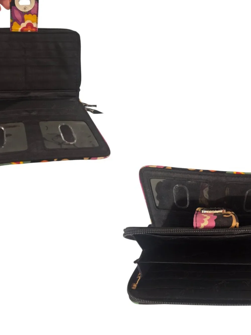 Vera Bradley Suzani Turn Lock Wallet Retired Quilted Zip Around Organizer EUC